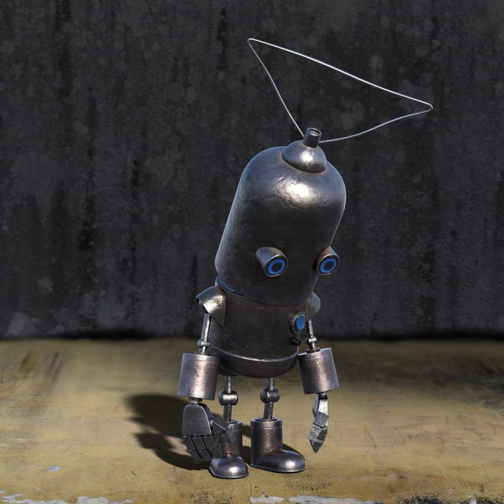 robot, triste, seule